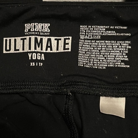 PINK Victoria’s Secret Ultimate Yoga Black Leggings Size Extra Small - Picture 6 of 8